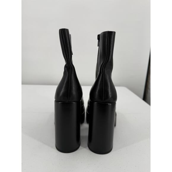 NEW Steve Madden Women's Cobra Black Leather Platform Heeled Bootie Size 8.5 - Picture 6 of 11